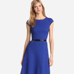 Blue Solid Maxi Dress